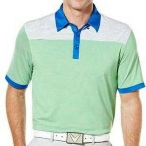 Mens Golf Shirt Polo 1X Callaway Green Short Sleeve Dry Fit Moisture Wicking
